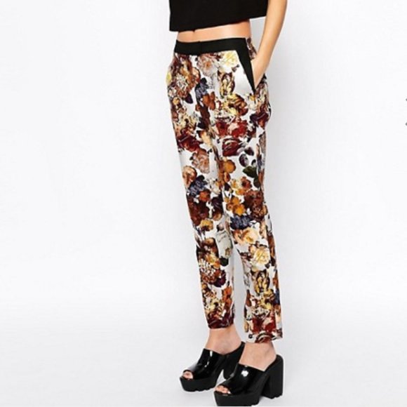 ASOS Pants - ASOS River Island Floral Cigarette Pants
